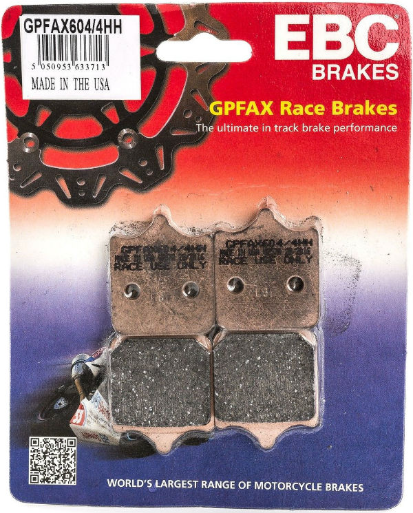 EBC Brakes GPFAX Sintered Road Race Brake Pads Front - GPFAX604/4HH EBC Brakes GPFAX Sintered Road Race Brake Pads Front - GPFAX604/4HH